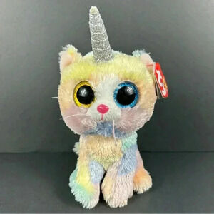 Ty Beanie Boos Heather 6" Unicorn Cat Caticorn Rainbow Plush Stuffed Animal NWT